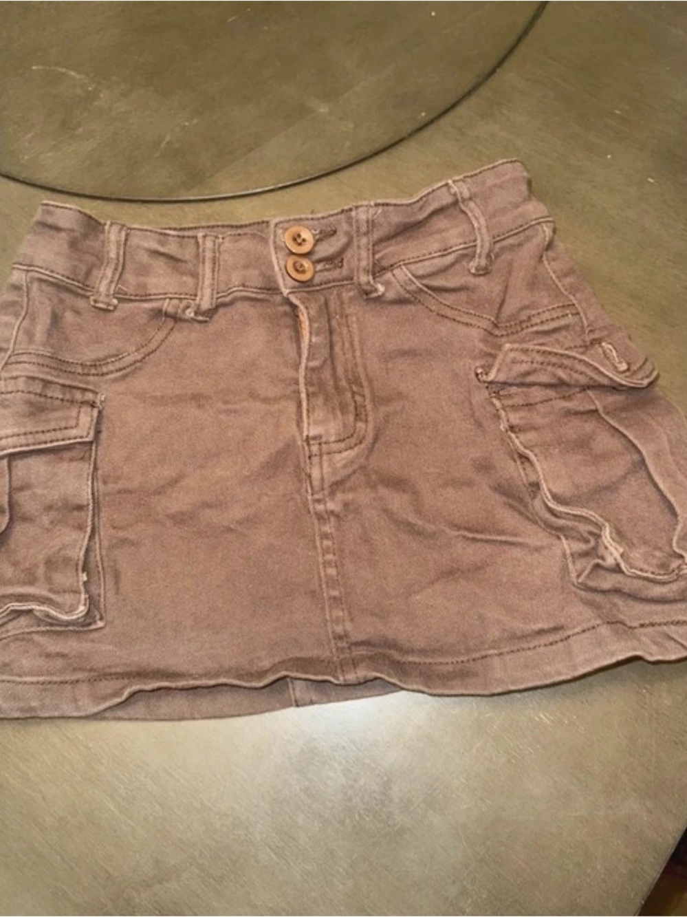 SHEIN Brown Cargo Mini Skirt with Button Front